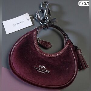 Coach Burgundy Mini Carmen Bag Charm NWT